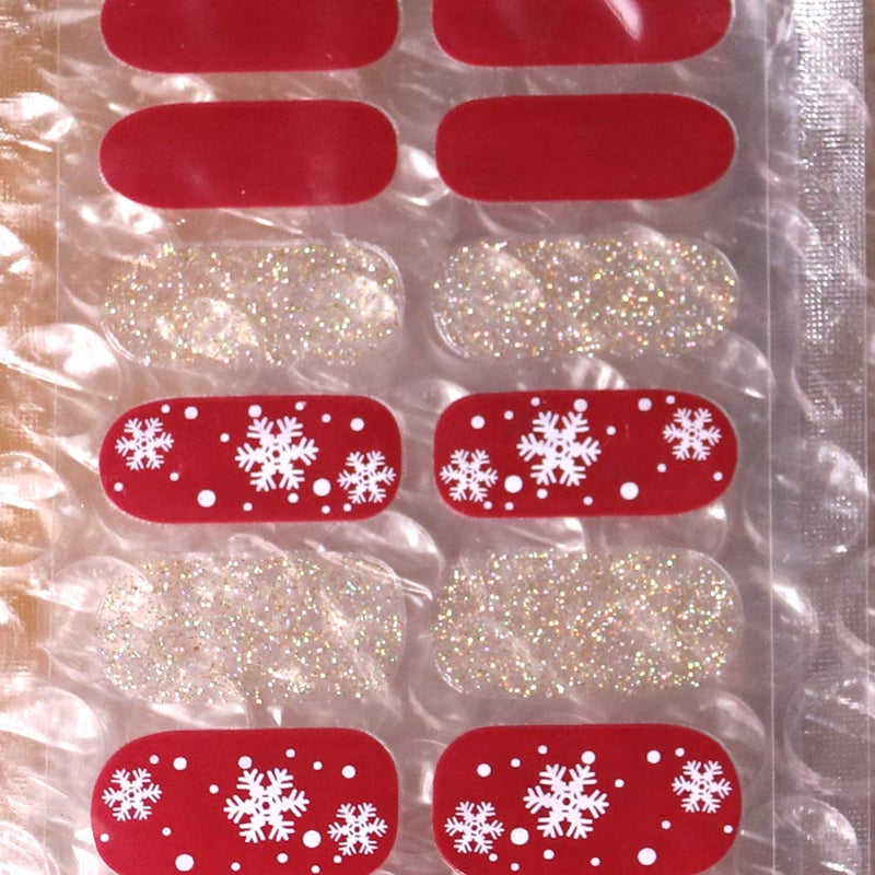 DIY Full Wraps Nail Polish Stickers,Christmas Glitter Self-Adhesive Holo Nail Art Decals Nail File Strips Manicure Kits Nail Art Decor for Women Girls Red Blue - BeesActive Australia