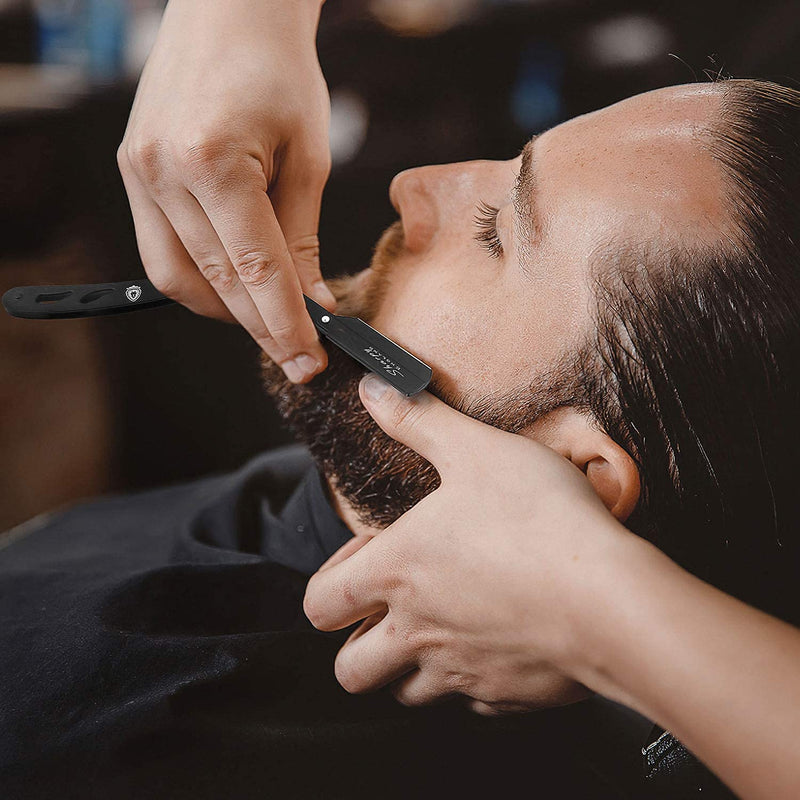 SHARPY Cut Throat Razor Kit - Matte Black Straight Razor Men - Professional Barber Shaving Razor for Men - Moustache & Beard Razor Men Shaving Kit - BeesActive Australia