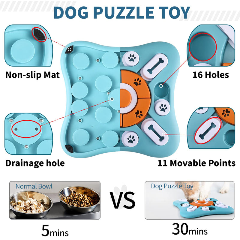 FOXMM Dog Puzzle Toys for Large Medium Small Dogs,Interactive Dog Toys for IQ Training & Mental Stimulating,Dog Enrichment Toys with Squeak Design,Dog Treat Puzzle for Fun Slow Feeder Level 1 - BeesActive Australia