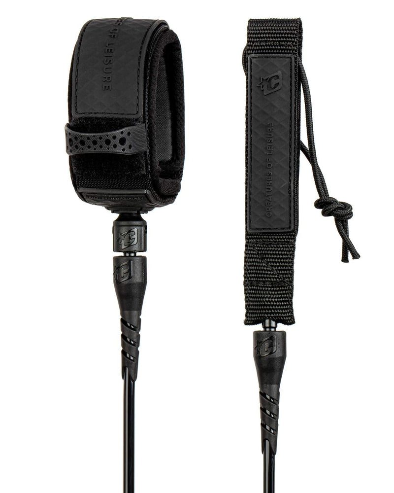 Creatures of Leisure Reliance Pro Shortboard Leash Black Black 6'0" - BeesActive Australia