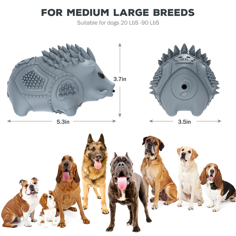 Homipooty Dog Chew Toys for Aggressive Chewers,Large Medium Breed Dog Teeth Grinding Toys Indestructible Dog Squeak Toys Relieve for Dogs Anxiet ,Natural Rubber,Milk Flavor Gray - BeesActive Australia