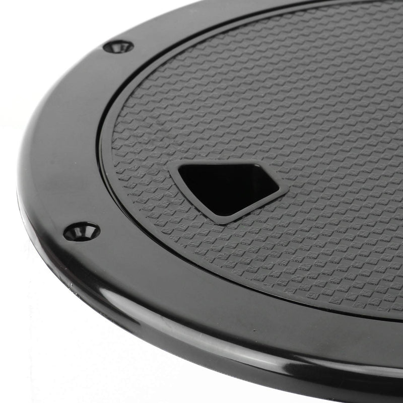 Amarine Made 2 Pack of Boat Round Non Slip Inspection Hatch,Detachable Cover and Pre-drilled Holes in Deck Plate Easily to Install 6" Black - BeesActive Australia