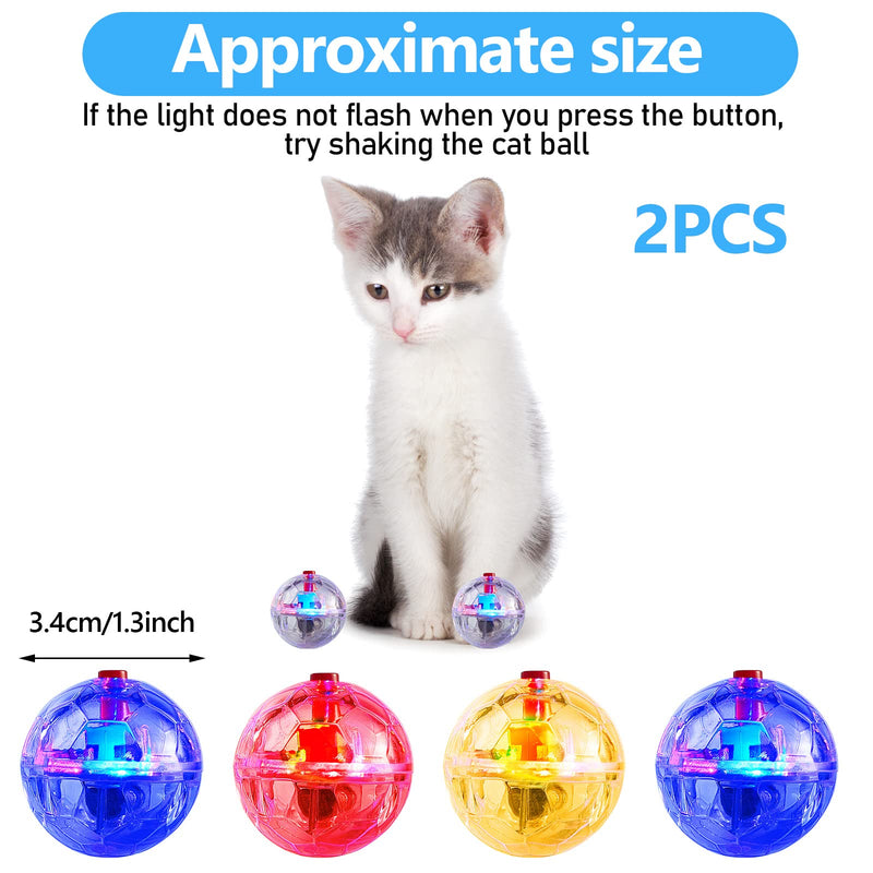 2 Pieces Cat Ball Ghost Hunting Light up Cat Balls Toys Motion LED Motion Activated Flash Cat Ball Light up Dog Interactive Toys Pet Glowing Mini Running Exercise Ball Toys for Animals Activity - BeesActive Australia
