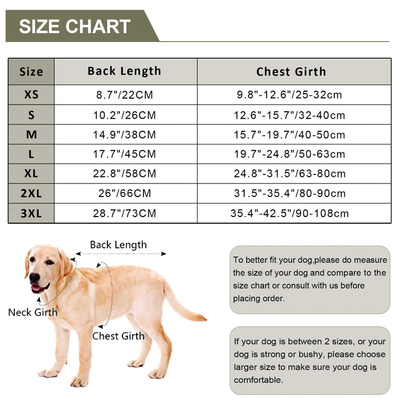 Kuoser Canvas Cold Weather Dog Coat for Winter, Reflective Dog Warm Fleece Jacket Water Repellent Windproof Dog Vest for Small Medium Large Dogs with Zipper Leash Hole XS-3XL X-Large (Pack of 1) Army Green - BeesActive Australia