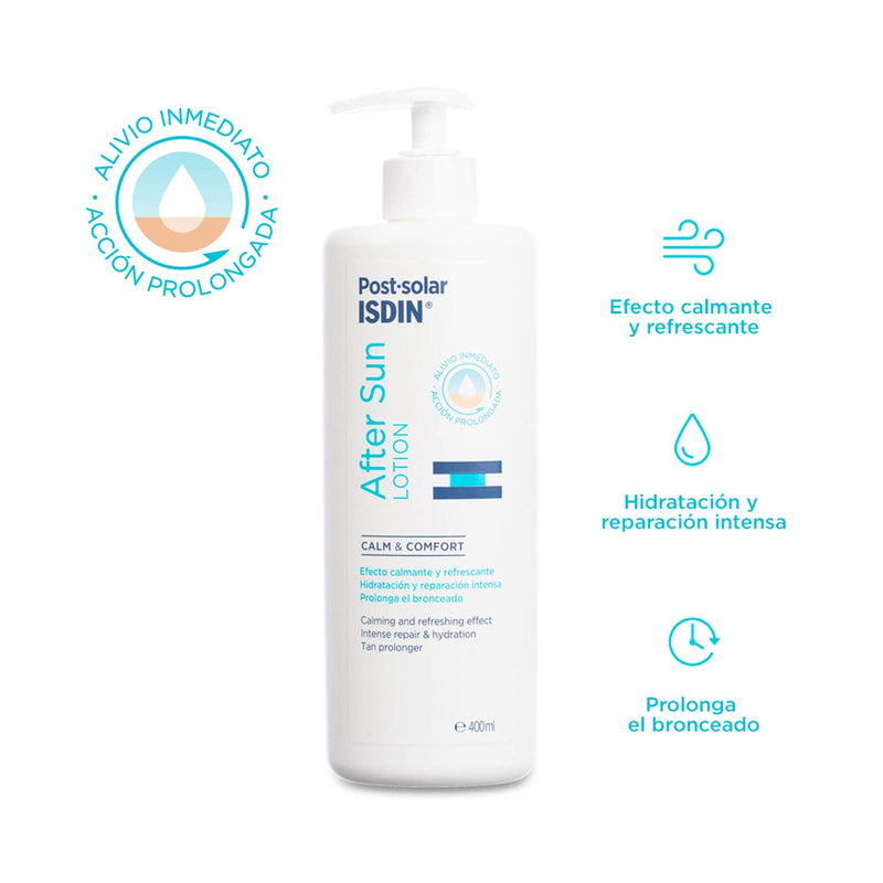 ISDIN Post-solar After Sun Lotion 400ml | Calming and cooling effect | Intense hydration and repair - BeesActive Australia