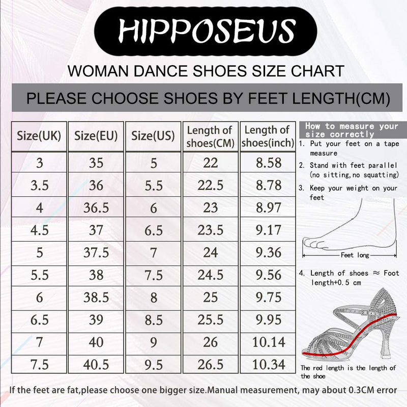 HIPPOSEUS Women's Latin Dance Shoes Professional Ladies Ballroom Salsa Dance Practice Performance Shoes Suede Sole,Model DBCG802 5 5cm-heel Black-2 - BeesActive Australia