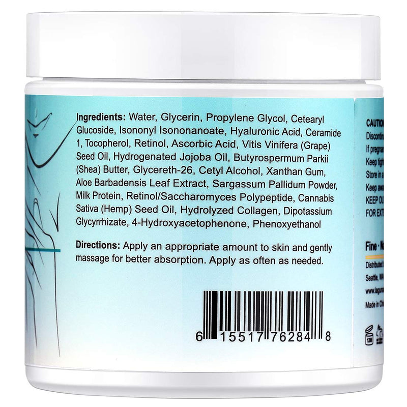 Body Cream for Skin Moisturize, Anti-aging, Instant Moisturize Body Butter with Hyaluronic Acid, Jojoba Oil, Shea Butter, Lagunamoon, 500ml/16.9 oz - BeesActive Australia