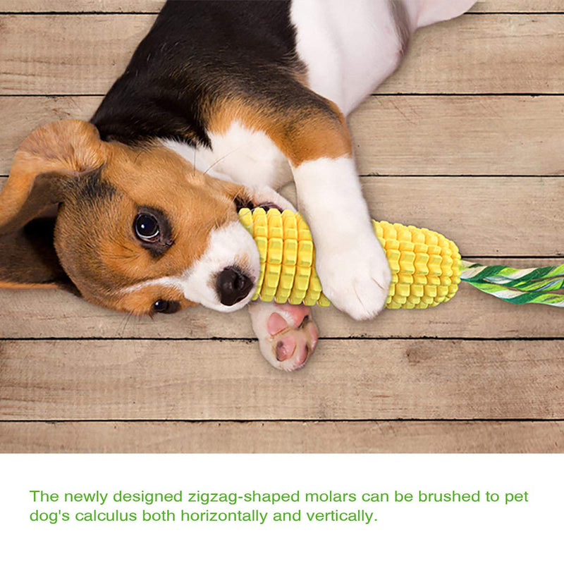 Dog Chew Toys, Puppy Toothbrush Clean Teeth Interactive Corn Toys, Dog Toys Aggressive Chewers Small Meduium Large Breed 5.8" squeak corn stick - BeesActive Australia