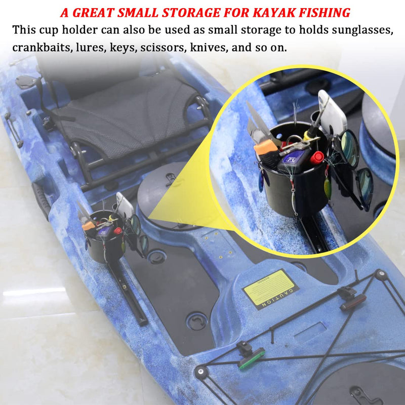 Huntury 2Pcs Multifunctional Kayak Cup Holder, Phone Holder, Fishing Tool and Lures Storage, Kayak Bottle Holder Drink Holder, Kyak Fishing Accessoires, Kayak Track Mount Install - BeesActive Australia