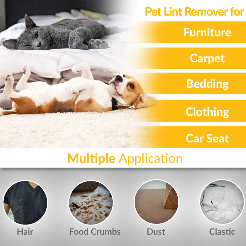Pet Hair Remover, Cat and Dog Hair Roller to Remove Pet Hair Lint and Dust, Portable and Reusable Dog Hair Removal Roller, Pet Lint Remover for Furniture, Carpet, Bedding, Clothing, Car Seat - BeesActive Australia
