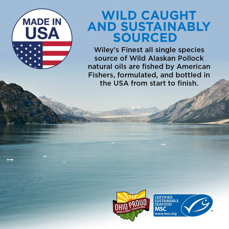 Wiley’s Finest Peak EPA 1000mg EPA + DHA Omega-3 Per Capsule - High Potency Wild Alaskan Fish Oil IFOS Certified Fish Gelatin Capsules 30 Count - BeesActive Australia
