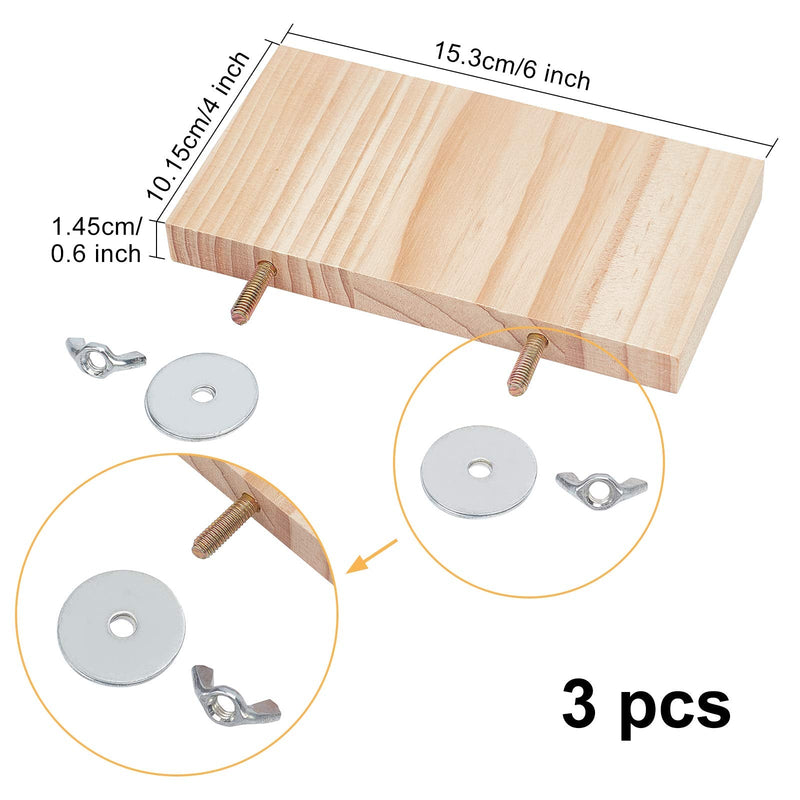 AHANDMAKER 4 Pcs 2 Sizes Wood Pet Cage Platform, Pet Perch Platform Stand, Wood Perch for Small Animals Parrot Gerbil Rat Mouse Chinchilla Hamster Cage Accessories Exercise Toys - BeesActive Australia
