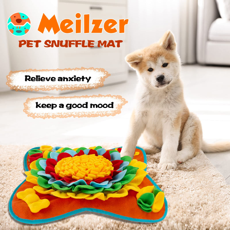 Meilzer Snuffle Mat for Dogs Pet Treats Feeding Mat for Small/Medium Breed Dogs Non-Slip/Portable/Durable Interactive Dog Puzzle Toys Encourages Natural Foraging Skills Four Leaf Clover - Blue - BeesActive Australia
