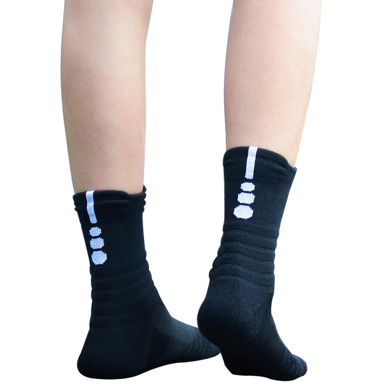 [AUSTRALIA] - Belisy Mens Athletic Compression Crew Ankle Quarter Socks 6 Packs For Basketball & Running Black/ White/ Grey Medium 