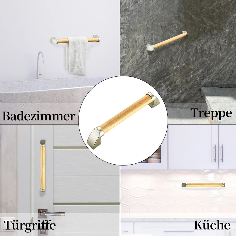 BANGSUN Wooden Grab Bar Bathroom Grab Rails Bath Showers Disabled Elderly (Wood color, 30cm) A Light Gold - BeesActive Australia