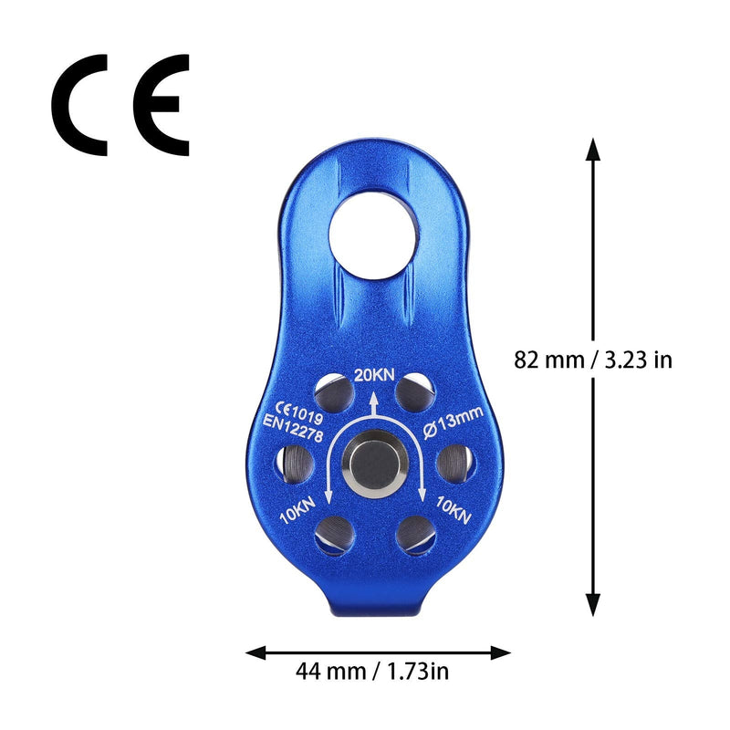 NAXEN 20kN Micro Pulley Climbing Pulley Aluminum Pulley Blue - BeesActive Australia