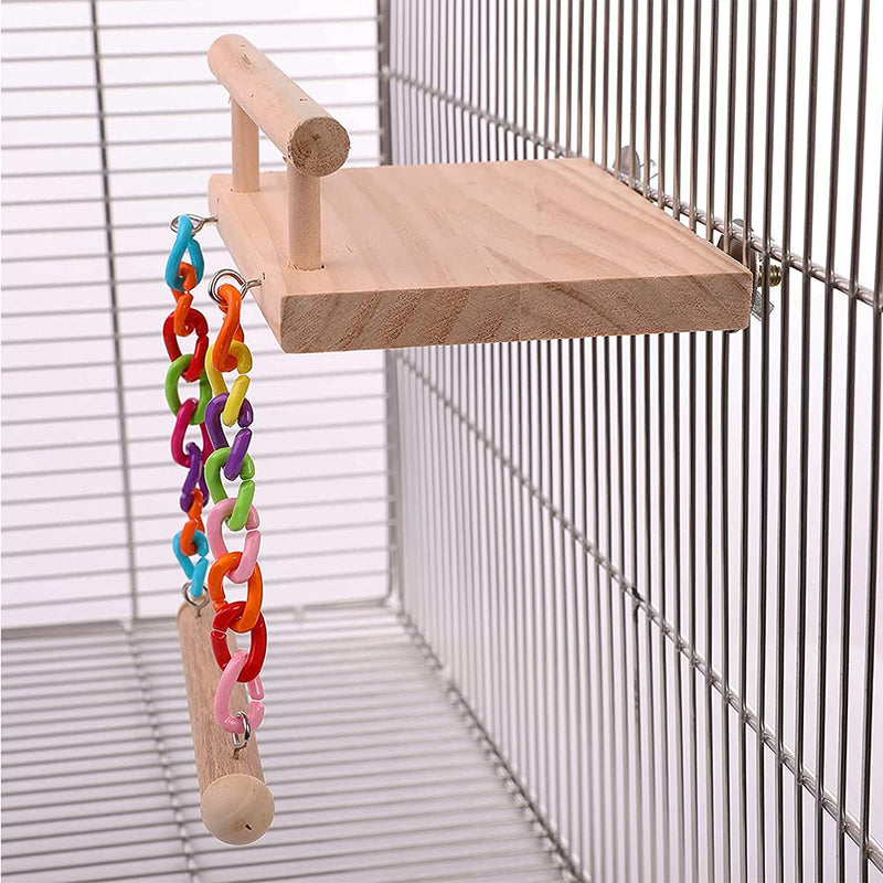 FrgKbTm Bird Perches Cage Toys Parrot Wooden Platform Play Gyms Exercise Stands with Acrylic Wood Swing Ferris Wheel Chewing for Animals Green Cheeks, Baby Lovebird, Chinchilla, Hamster Budgie - BeesActive Australia