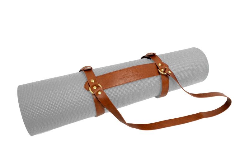 Vegan Leather Yoga Mat Carrier Sling / Adjustable Blanket Strap - BeesActive Australia