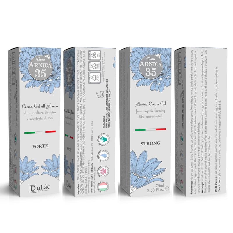 Dulàc Natural Arnica Gel Cream Extra Strong 2.53 Fl Oz with 35% Organic Arnica Montana Extracts for Joint and Muscle Relief, Made in Italy Arnica Bruise Cream Extra Strength, Cool Effect 2.53 Fl Oz (Pack of 1) - BeesActive Australia