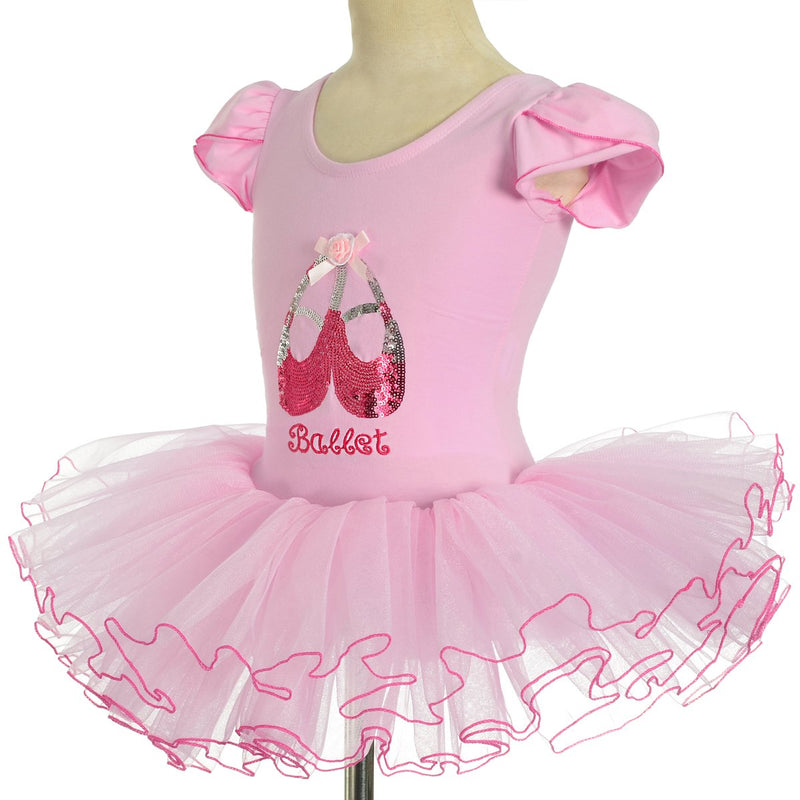 [AUSTRALIA] - Dressy Daisy Girls' Sequined Ballerina Shoe Ballet Tutus Fairy Dance Costumes Pink 5-6 