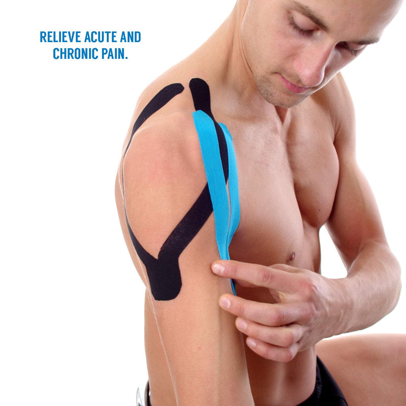 Proworks Kinesiology Tape | 5m Roll of Elastic Muscle Support Tape for Exercise, Sports & Injury Recovery Light Blue - BeesActive Australia