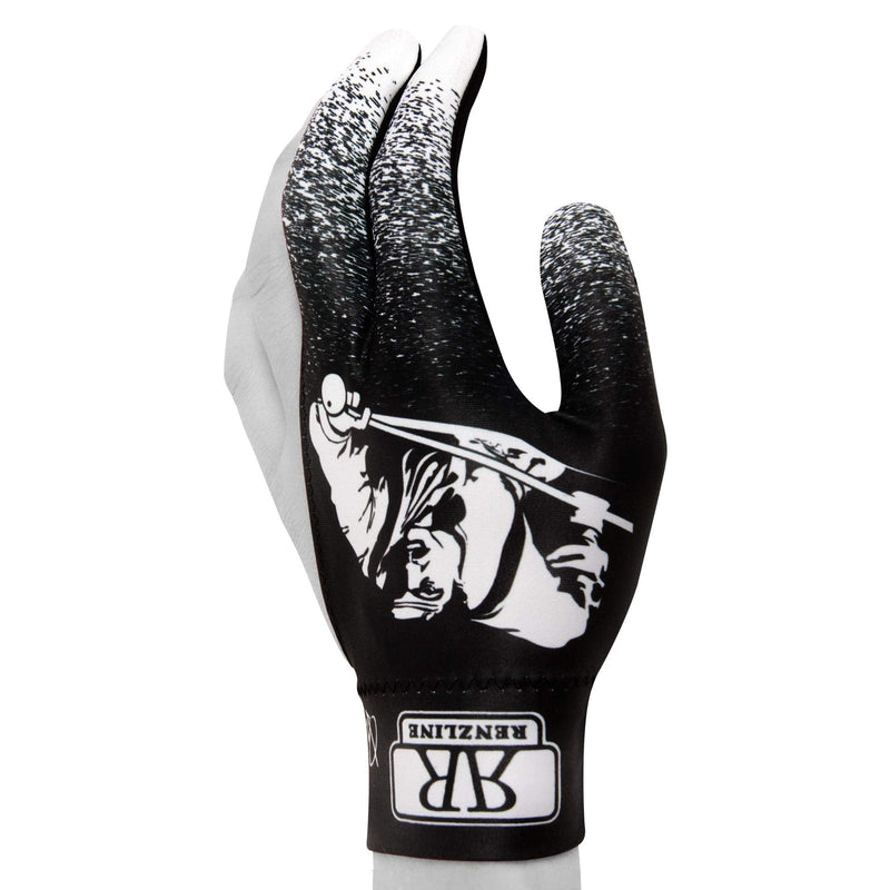 Renzline Pool CUE Glove Billiard Player - White/Black - for Left Hand - One Size fits All - BeesActive Australia