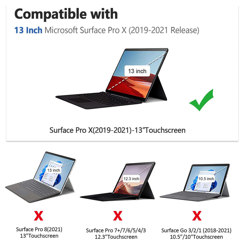 E NET-CASE Case for Microsoft Surface Pro X 13 inch (2021/2020/2019) , Lightweight Multi-Angle Rotatable Stand Case for New Surface Pro X Tablet Deep Blue - BeesActive Australia