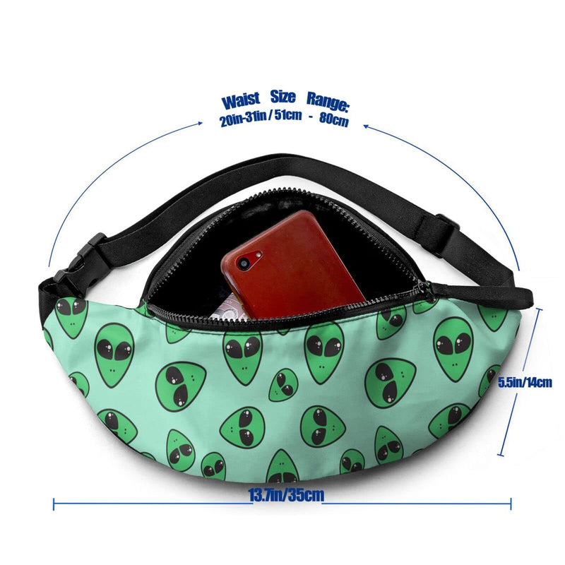 Alien Fanny Pack For Men Women,With Adjustable Zipper Lightweight Strap Waist Pack For Casual Running Hiking Alien - BeesActive Australia