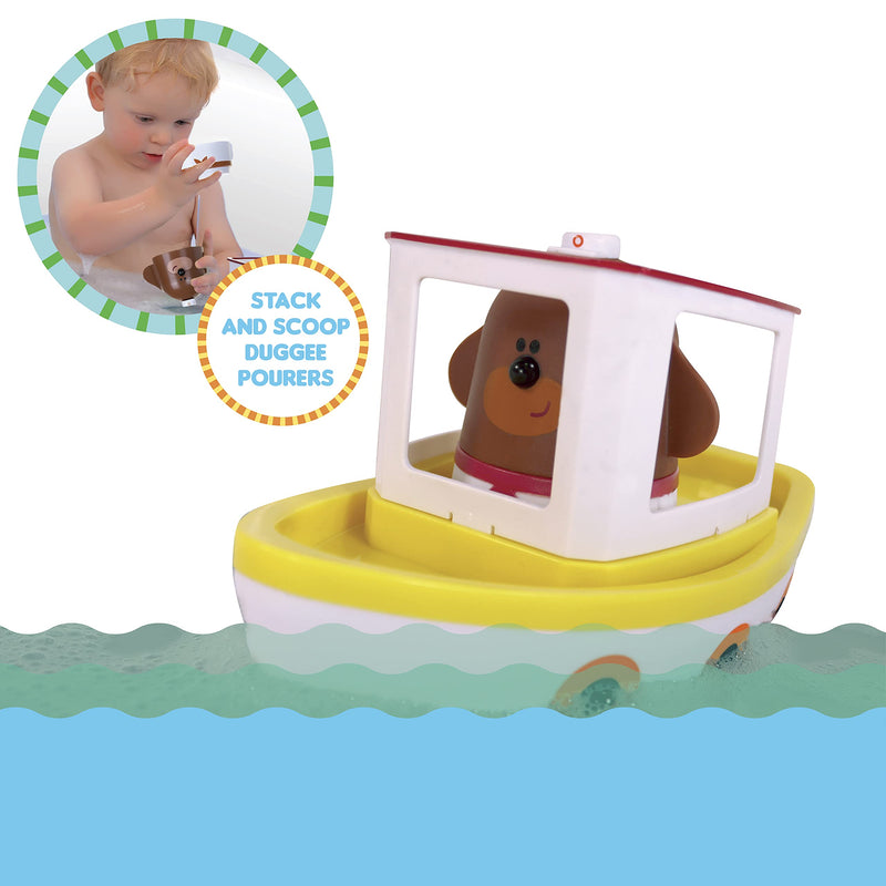 Hey Duggee Lightshow River Boat Underwater Light Show Bath Toy Boat, Floats, Projects Lights Under Water, Squirrel Club, CBeebies, Age 3 Years Plus - BeesActive Australia
