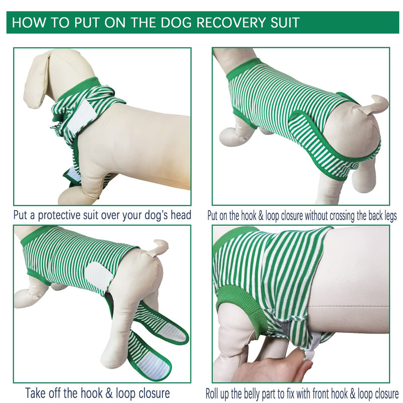 Dog Recovery Suit, After Surgery Wear for Pets Male Female, Professional Dog Onesie for Surgery for Abdominal Wounds Recovery Shirt, Substitute E-Collar & Cone XX-Large Green - BeesActive Australia