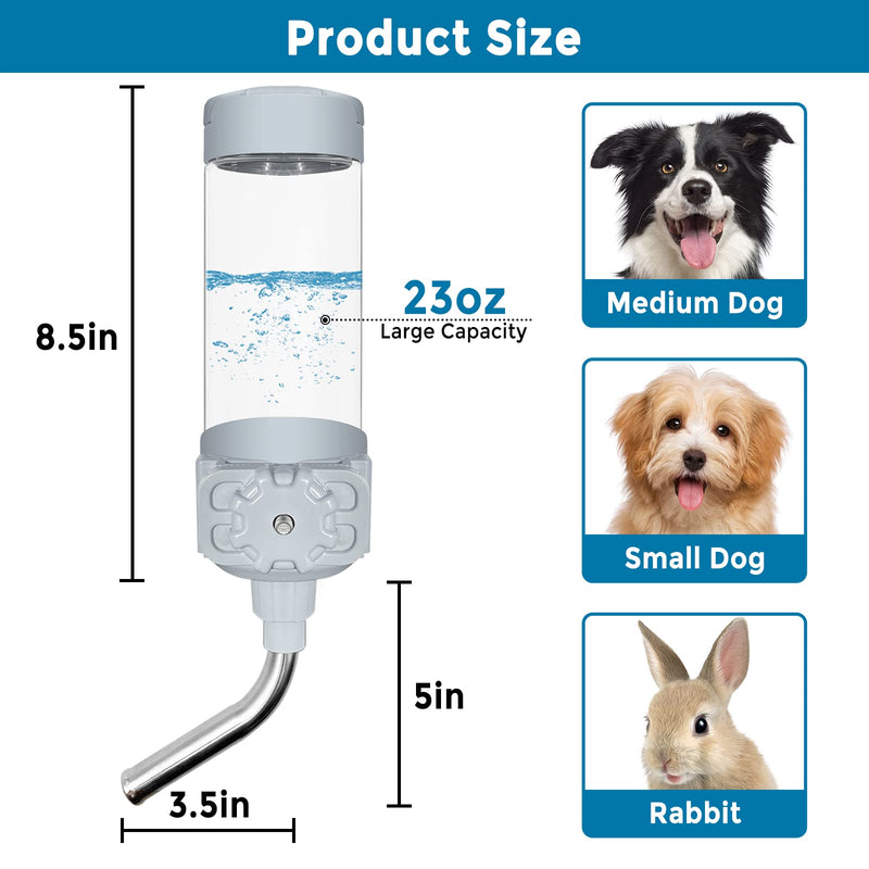 Vannon Top Fill Dog Water Bottle for Crate, Dog Water Dispenser for Cage, Pet Auto Feeding Water Bottle for Dogs & Rabbits, Leakproof, BPA Free, 23oz, [2022 New Upgraded] - BeesActive Australia