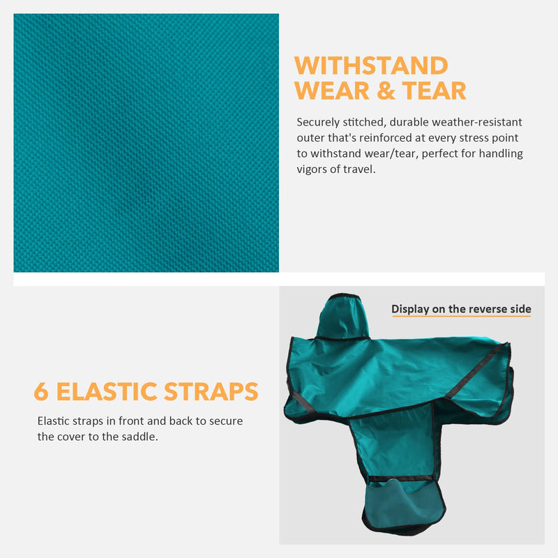 Harrison Howard 600 Denier Splash-Resistant Protective Saddle Cover Protection from Scratches, Direct Sunlight, and Dust/Debris Keeps Saddle in Pristine Condition Teal - BeesActive Australia