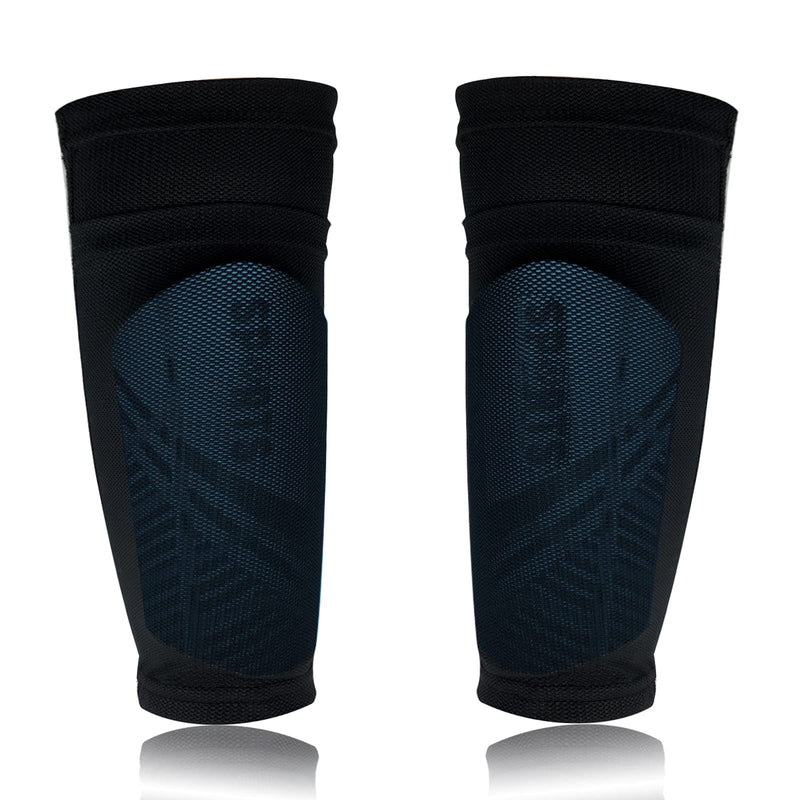 Soccer Shin Guards for Kids Youth, Shin Guard and Shin Guard Sleeves for Boys and Girls for Football Games EVA Cushion Protection Reduce Shocks and Injuries G-Blue03+Black03 Large - BeesActive Australia