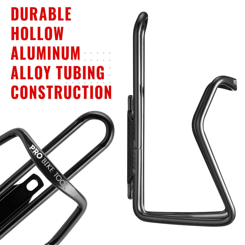 PRO BIKE TOOL Wire Water Bottle Holder – Modern Tubular Design - Bicycle Bottle Cage, Great for Road and Mountain Bikes Black Gloss - BeesActive Australia