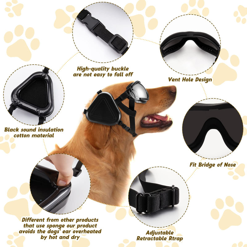 Hearing Protection for Dogs with Dog Sunglasses Dog Goggles, Dog Accessories Noise Cancelling Ear Muffs for Dogs Dog Glasses for Wind Protection Dust Protection Fog Protection Pet Accessories - BeesActive Australia