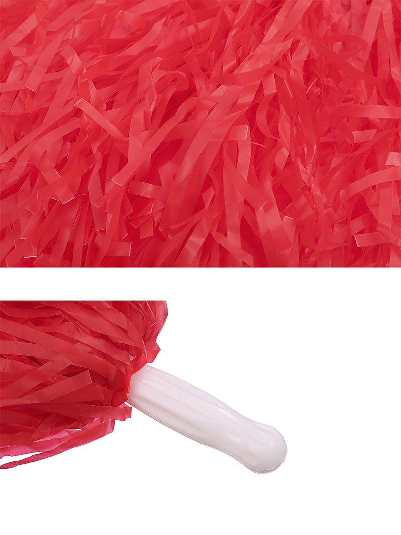 [AUSTRALIA] - PUZINE 12pack Cheerleading Plastic Pom Poms (1 Dozen) red 