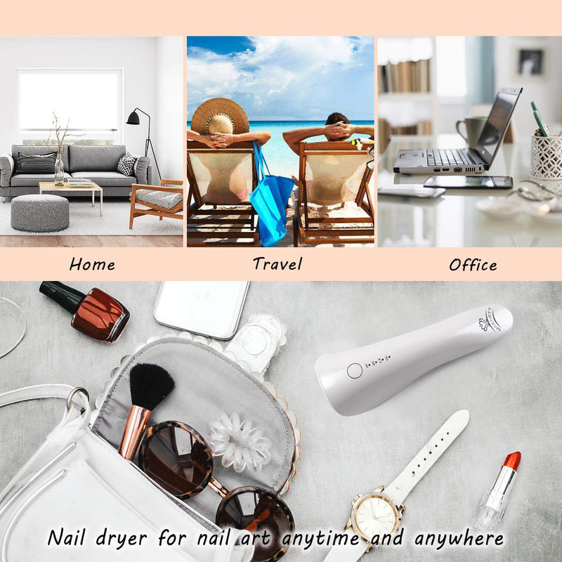 Makartt LED Nail Lamp, Rechargeable Cordless 5W Nail Polish Curing Lamp Nail Dryer Dolphin Nail Light for All Gel Nail Polish White C-12 - BeesActive Australia