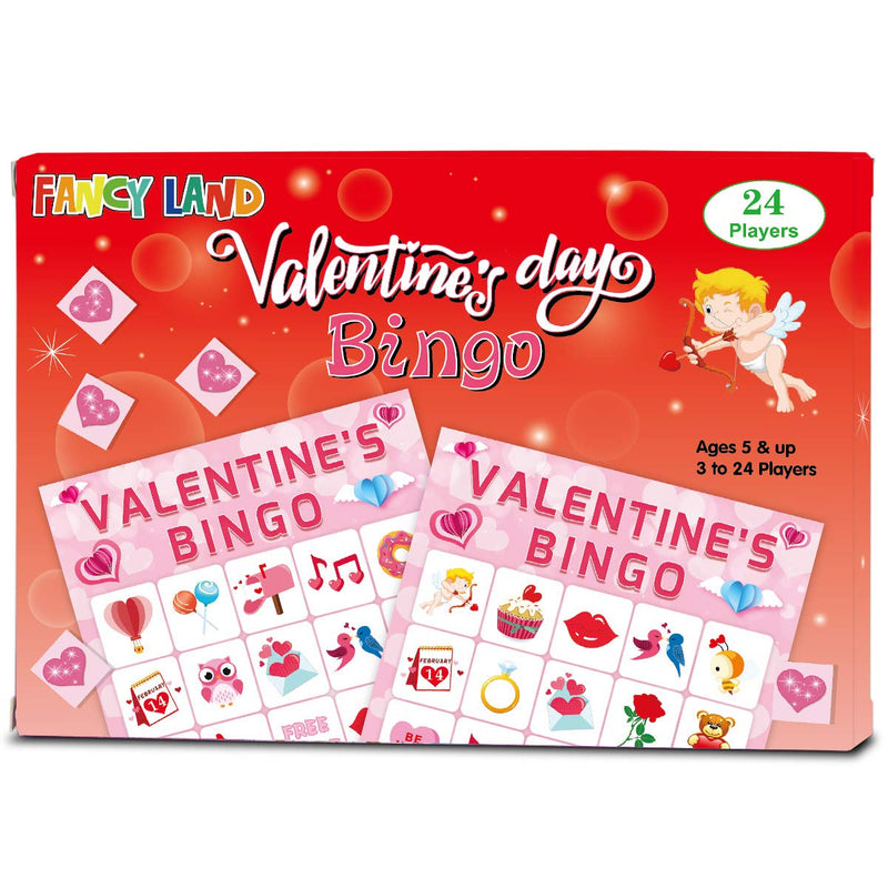 FANCY LAND Valentine's Day Bingo Game for Kids 24 Players Valentine Party Game - BeesActive Australia