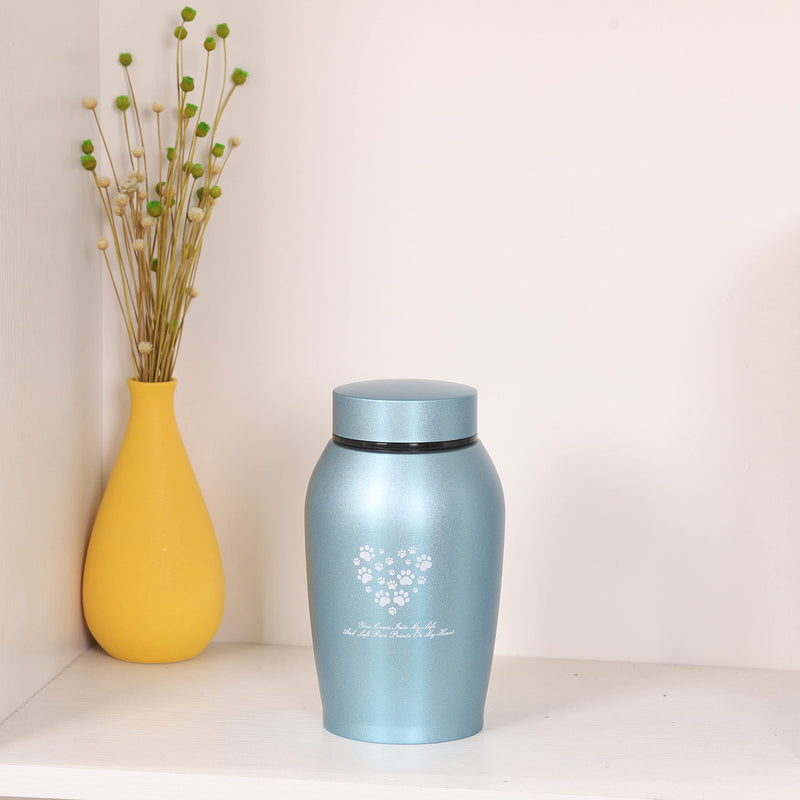 Youdear Memorials Stainless Steel Pet Urns,Premium Urns for Dog and Cat Ashes,Suitable Size Urns for Pet Ashes Medium Blue - BeesActive Australia