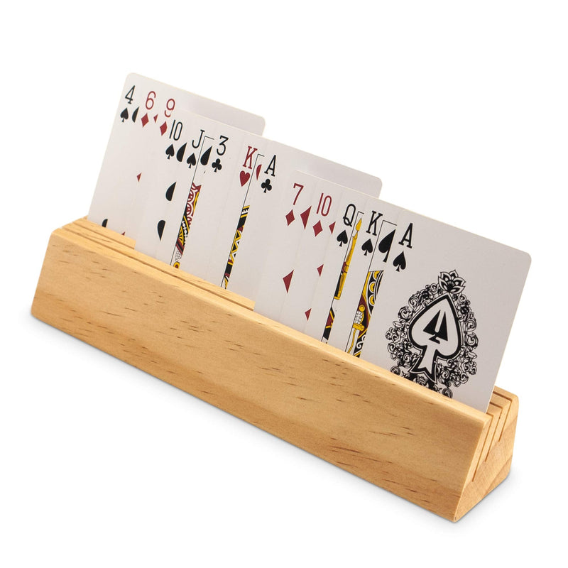 Sterling Games Solid Wooden 9" Playing Cards Holder Set of 4 - BeesActive Australia