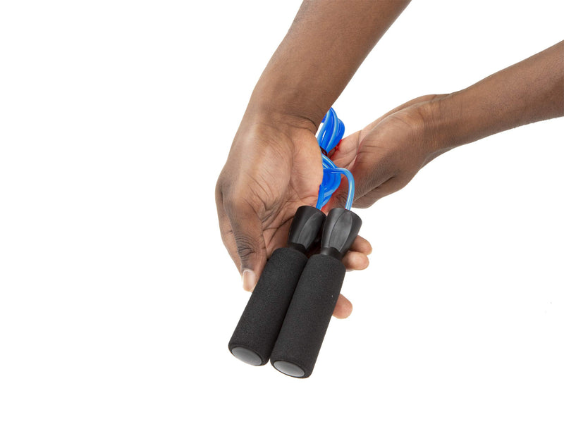 Mind Reader Adjustable, (Pack of 2) Skipping, Rapid Jumping Rope Cable 5.25" Memory Foam Ergonomic Handles, Blue, 2 Pack - BeesActive Australia