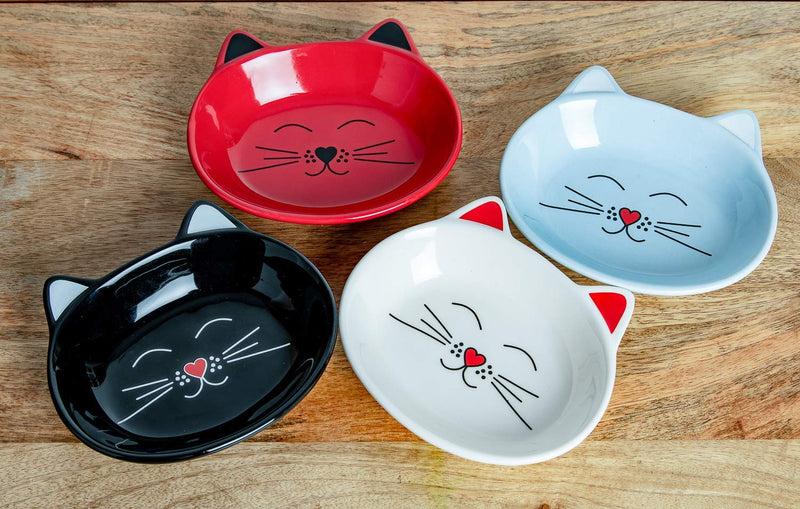 Park Life Designs Oscar Cat Dish - Feeding Bowls - Cat Shaped Food and Water Bowls for Cats Black - BeesActive Australia