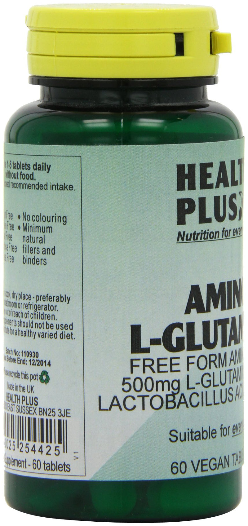 Health Plus Amino L-Glutamine 500mg Amino Acid Supplement - 60 Tablets - BeesActive Australia