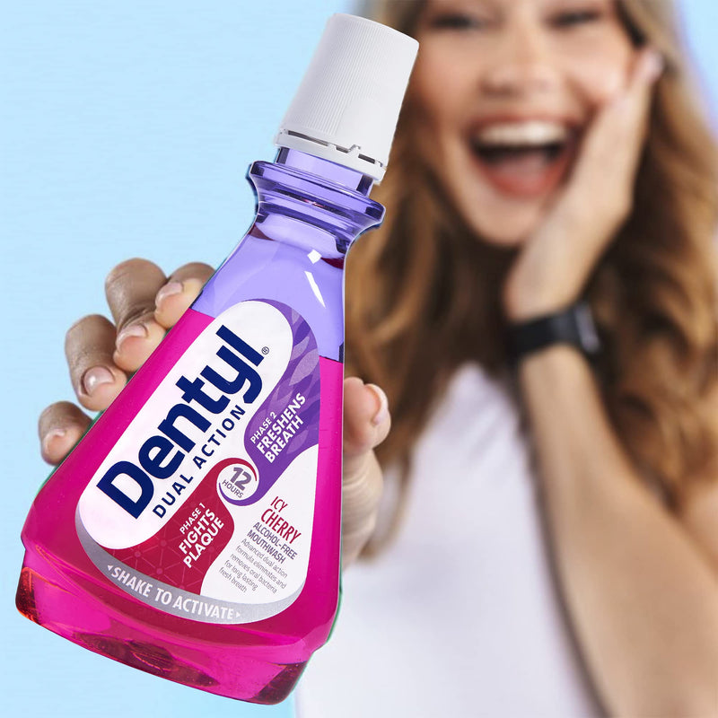 Dentyl Dual Action CPC Mouthwash, 12hrs Fresh Breath & Total Care, Alcohol Free, ICY Cherry, 500 ml 500 ml (Pack of 1) - BeesActive Australia