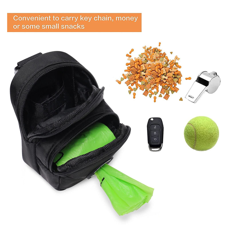 Petmolico Dog Poop Bag Holder Treat Pouch for Dog Leash, Dog Waste Bag Dispenser Treats Storage Holder Training Pouch with Clip Black - BeesActive Australia