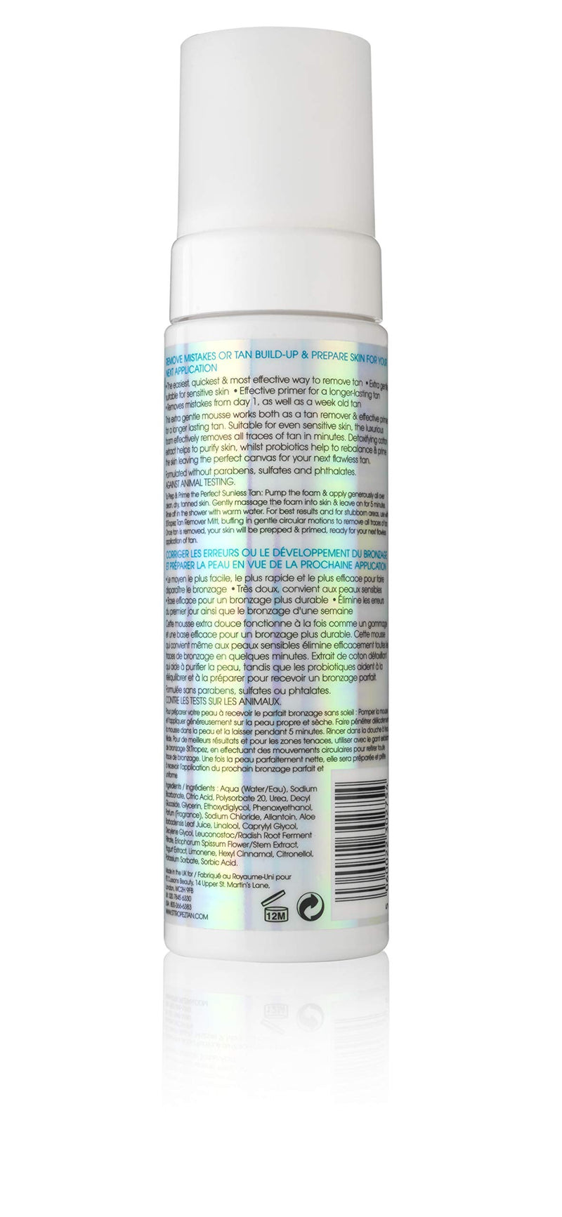 St.Tropez Fake Tan Remover and Primer Mousse, 2-in-1 Prep and Maintain, Detox and Prime Skin, Suitable for Sensitive Skin, PETA Certified, 200 ml - BeesActive Australia