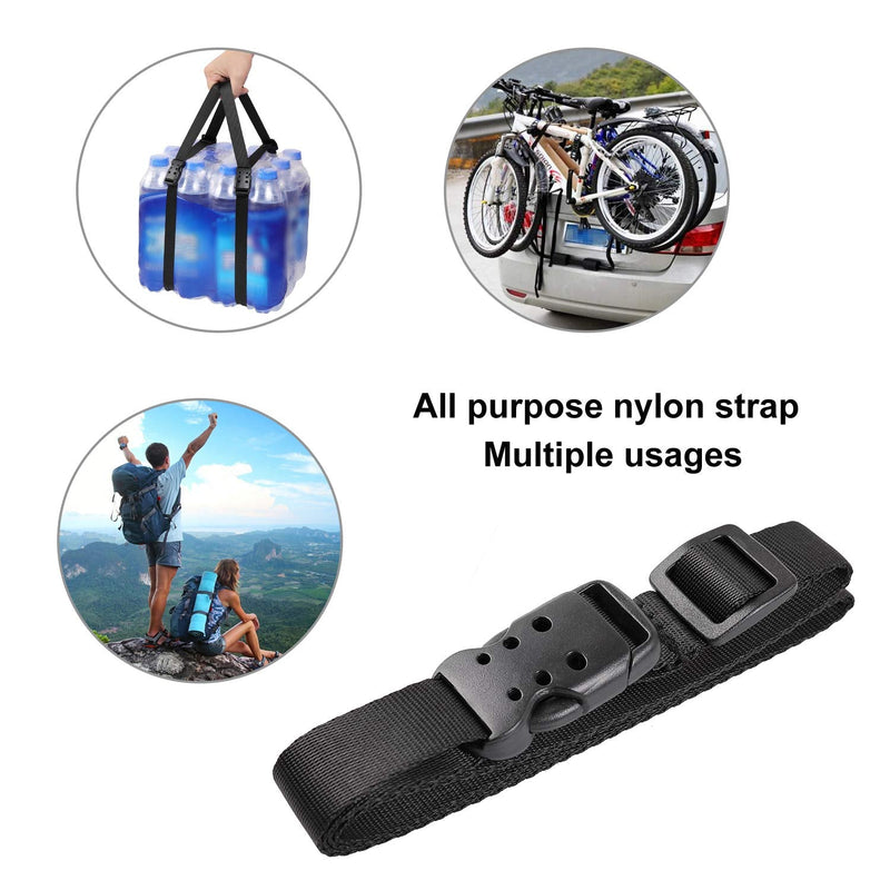 Ayaport Utility Straps with Buckle 40" Quick-Release Adjustable Nylon Straps Black 4 Pack 0.75"x40" - BeesActive Australia