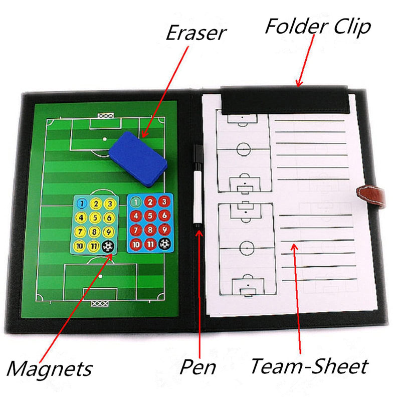 Joyeee Foldable Soccer Coaching Board, with Magnetic Dry Erase, Marker, Magnetic Chess Pieces, Football Coaching Accessories, Soccer Training Equipment for Youth, Soccer Stuff Accessories #14 - BeesActive Australia