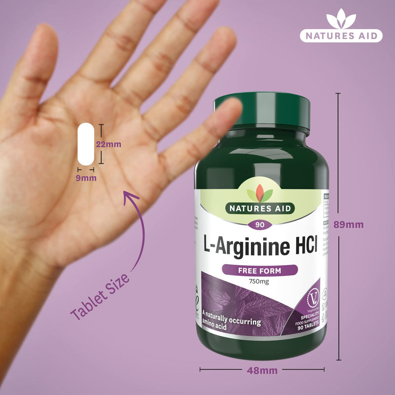 Natures Aid 750mg L-Arginine Tablets - Pack of 90 132230 - BeesActive Australia