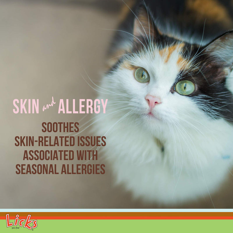 Licks Pill Free Cat Skin and Allergy - Omega 3 Cat Allergy Relief - Cat Vitamins & Supplements for Itchy Skin - Turmeric Supplement for Cat Skin - Gel Packets 10 Use - BeesActive Australia